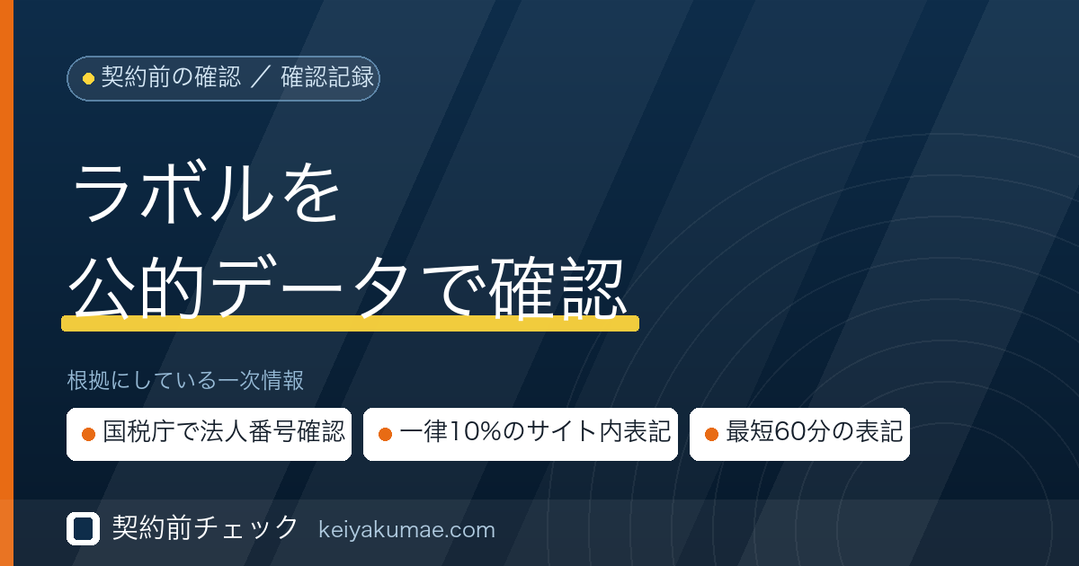 契約前チェック|ラボル(labol)の運営会社を公的データで確認した記録