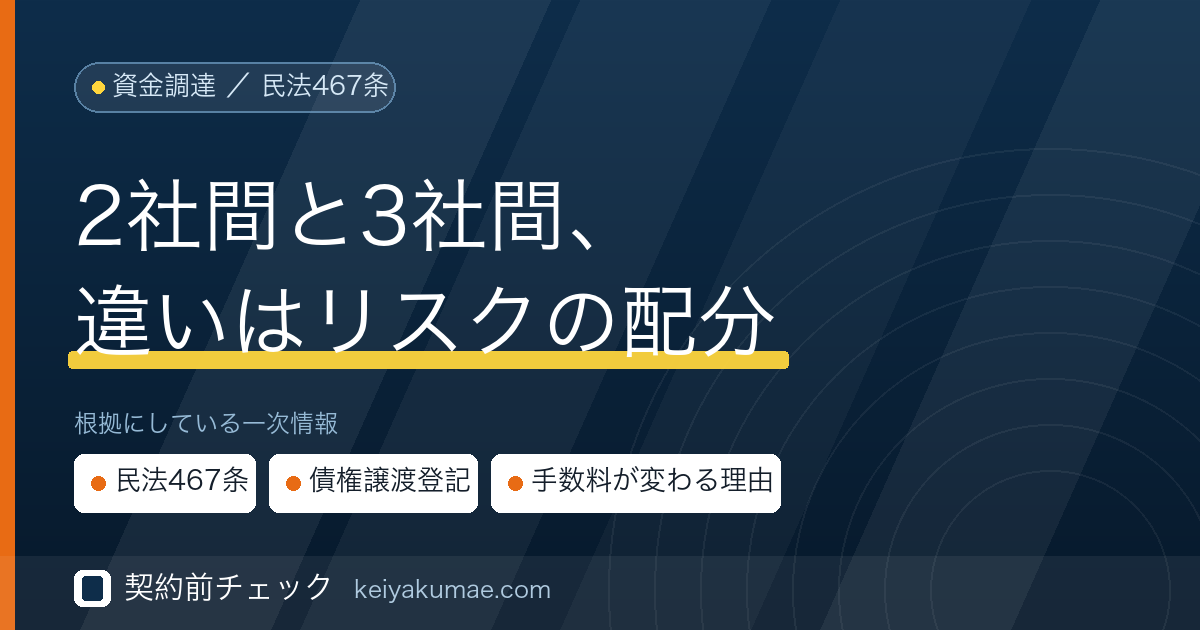 契約前チェック|2社間ファクタリングと3社間ファクタリングの違い