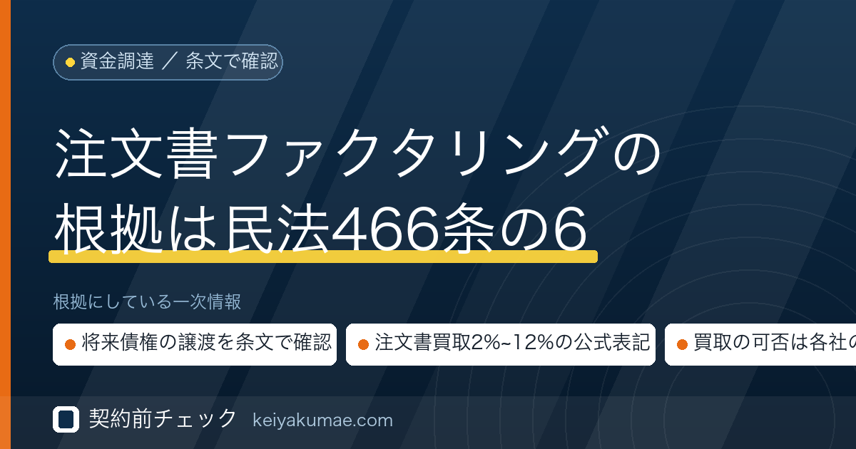 契約前チェック|注文書ファクタリングとは