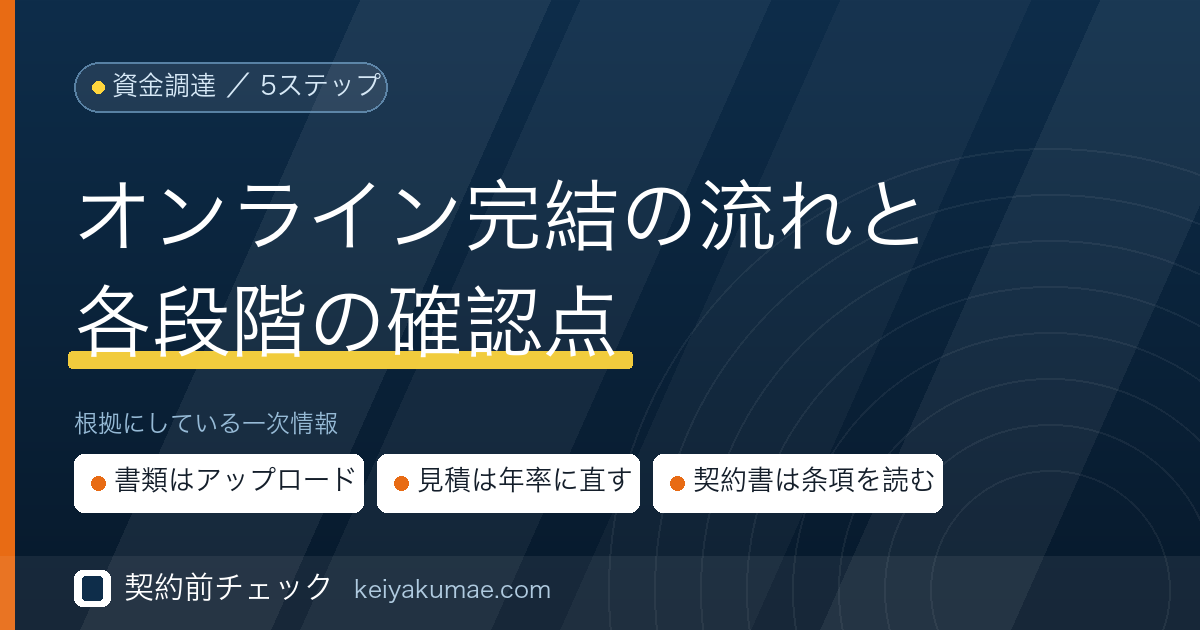 契約前チェック|ファクタリングのオンライン完結の流れ
