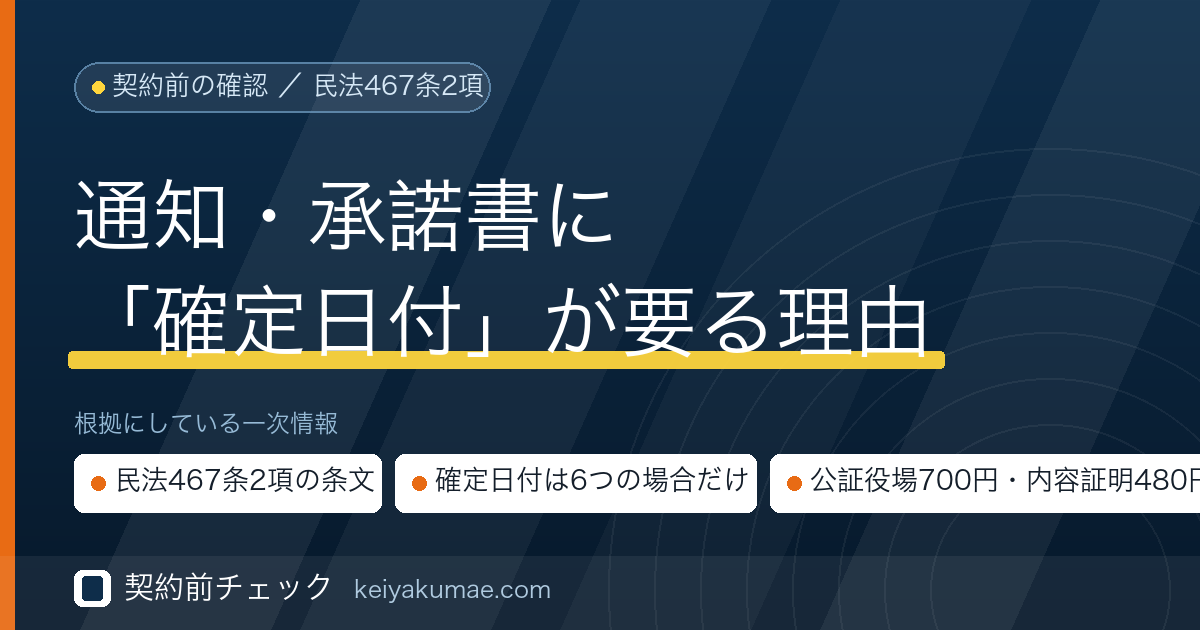 契約前チェック｜確定日付とは